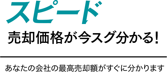 30秒簡単入力 売却価格のスピード診断あなたの会社の最高売却額がすぐに分かります